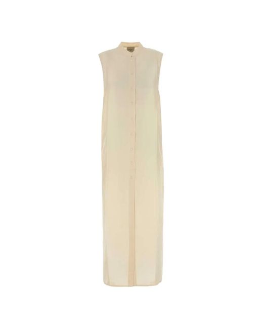 LeKasha White Namsa Sleeveless Maxi Shirt Dress
