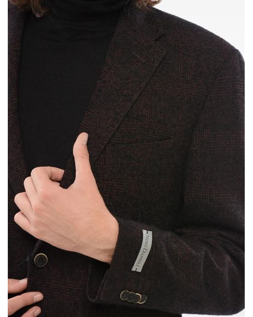 Corneliani Black Glen Plaid Single-Breasted Blazer for men