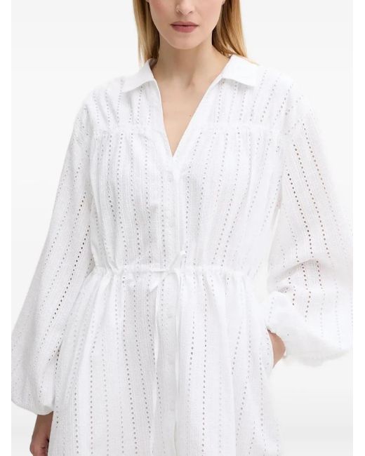 Robe Courte Samanarola À Détails D'Œillets Samsøe & Samsøe en coloris White