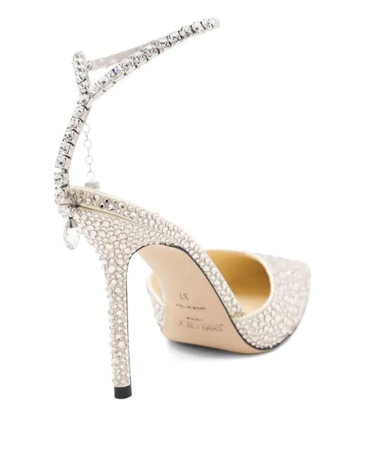 Escarpins Saeda 100 Mm À Ornements En Cristal Jimmy Choo en coloris White