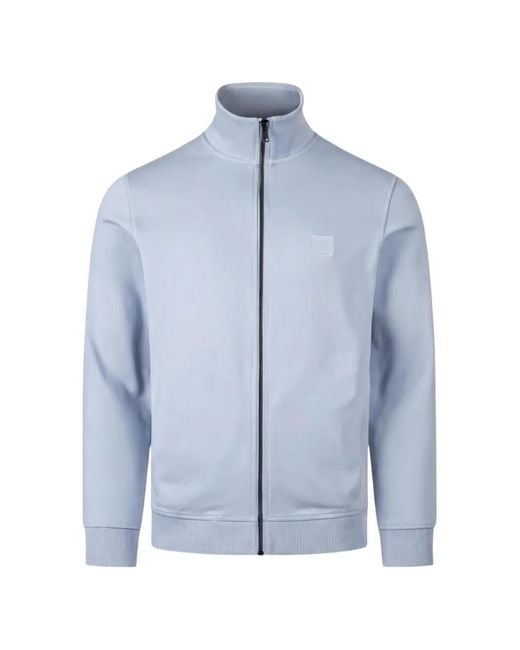 Boss Blue Zip High-Neck Knitwear for men