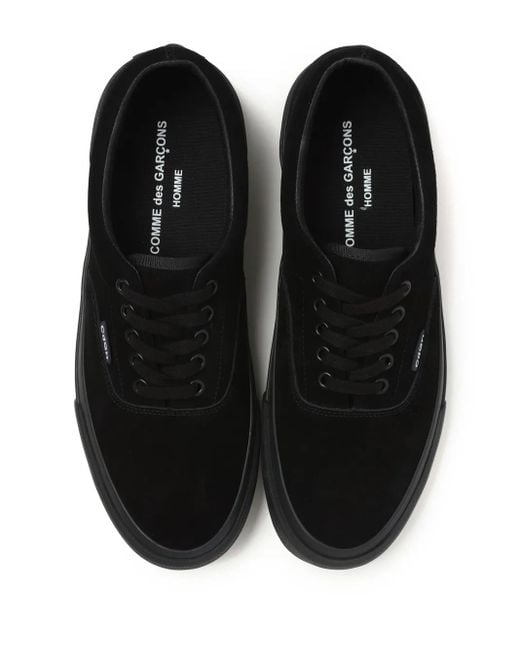 Comme des Garçons Black Logo-Embossed Suede Sneakers for men