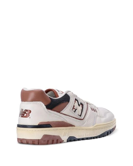 New Balance 550 In White/brown/black Leather for men