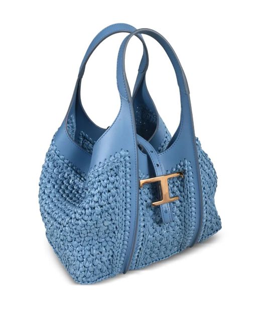 Tod's Blue Leather Tote Bag