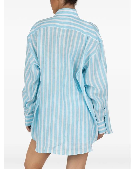 Paramidonna Blue Cora Striped Shorts