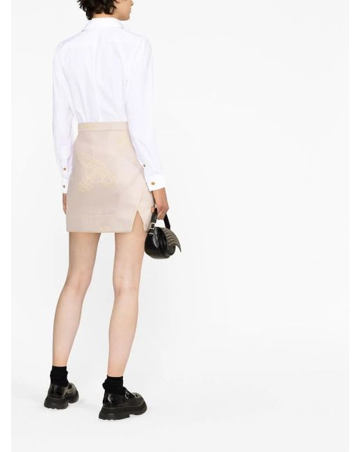 Vivienne Westwood Pink Rita Orb-Print Wrap Skirt