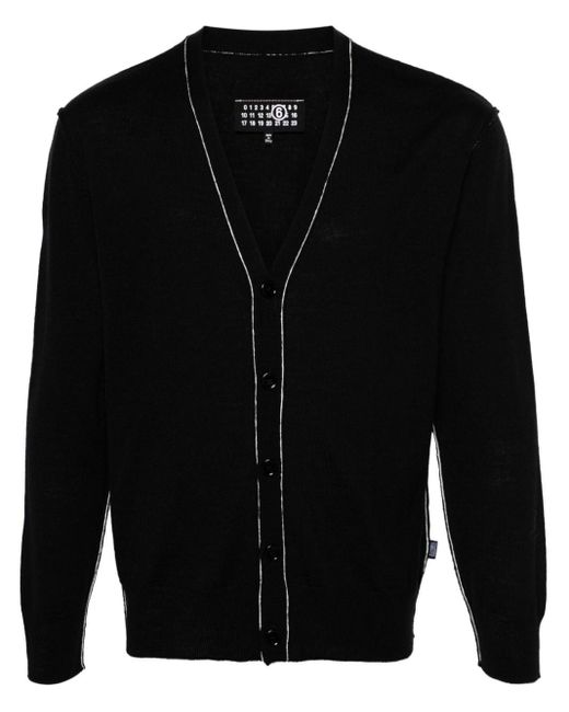 Cardigan noir en tricot léger MM6 by Maison Martin Margiela en coloris Black