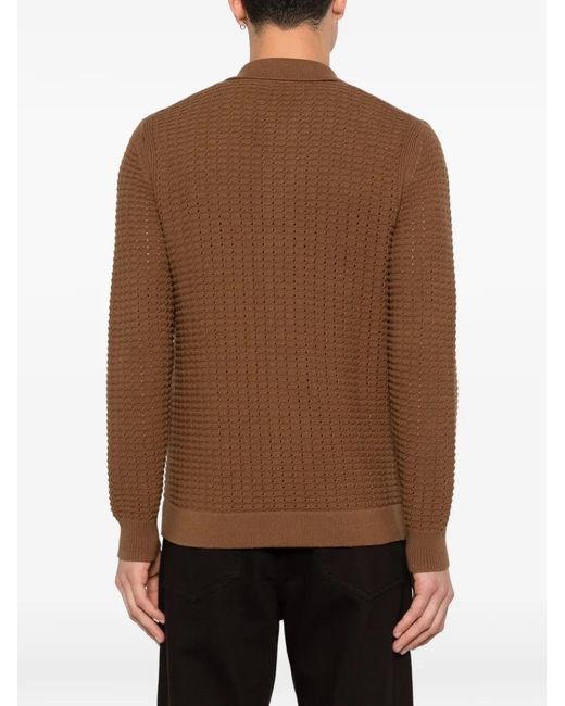 Paolo Pecora Brown Button Knitted Cardigan for men