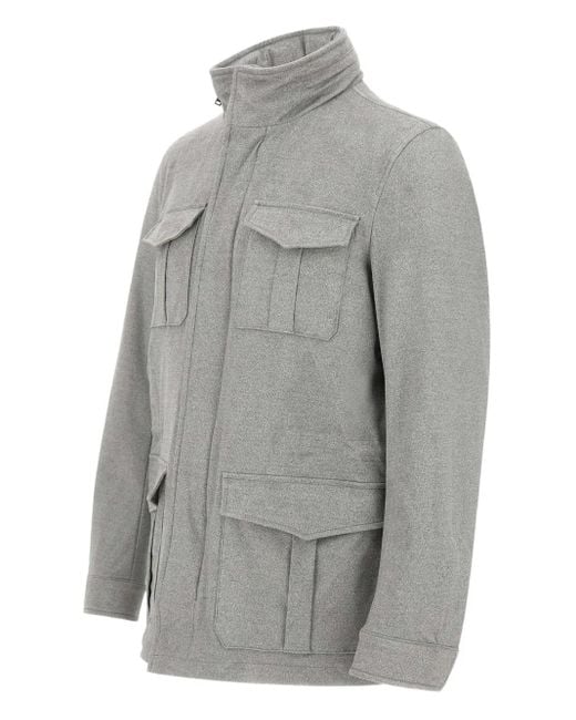 Herno Gray Multi-Pocket Field Jacket for men