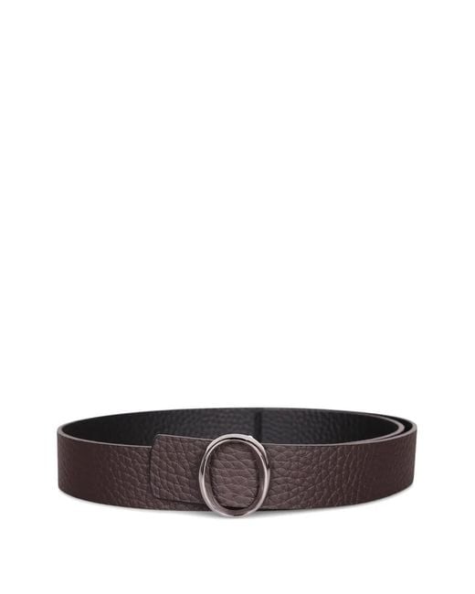 Orciani White Leather Buckle Belt