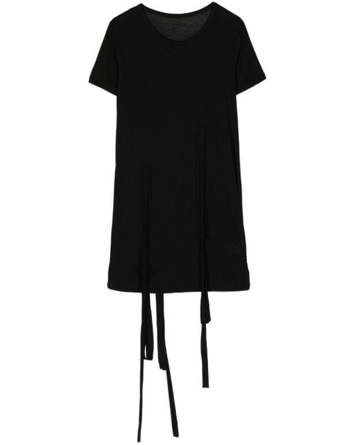 Camiseta larga con cordones Yohji Yamamoto de color Black
