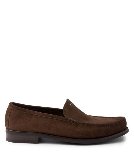 Prada Brown Suede Loafers for men