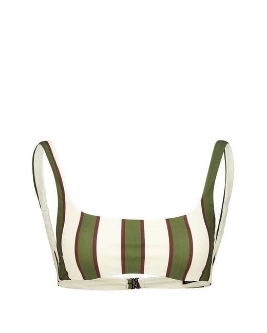 Haight Metallic Thidu Striped Straight-Neck Bikini Top