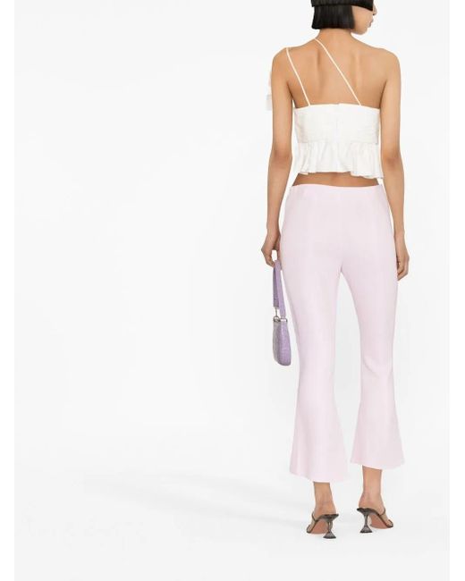 Blumarine Pink Cropped Flared Trousers