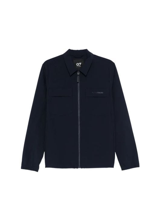 ALPHATAURI Blue Zip-Up Overshirt for men