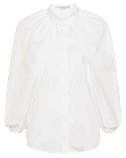 Stella McCartney White Hemd mit Cape-Einsatz