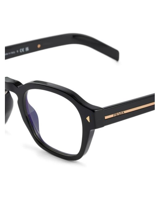 Prada Brille Mit Streifendetail in Black für Herren