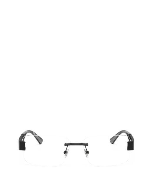 Versace White Rahmenlose Brille Mit Greca-Bügeln