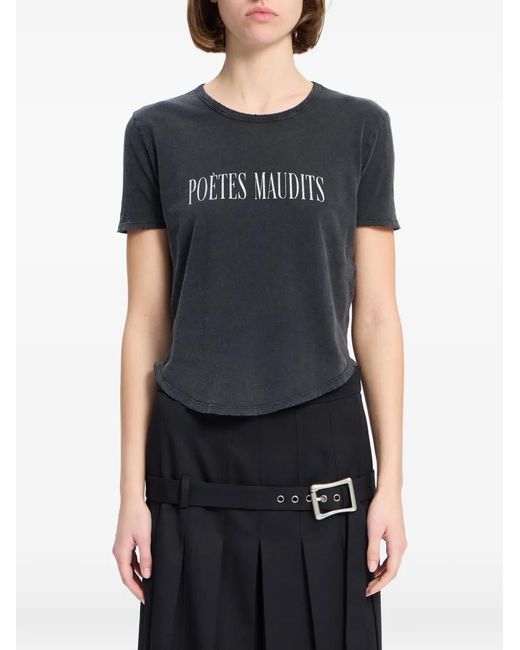 Ann Demeulemeester Black Floor Micro Curved-Hem T-Shirt