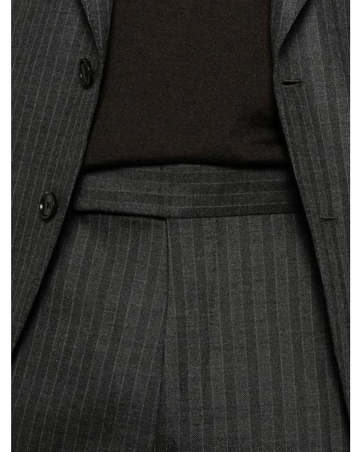 Tom Ford Gray Pinstripe-Pattern Buttoned Suit for men