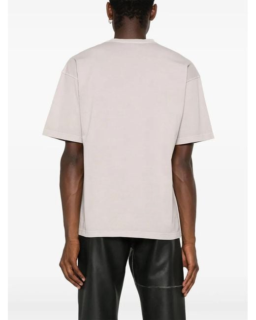 DIESEL White Cotton T-Shirt With Logo Appliqué for men