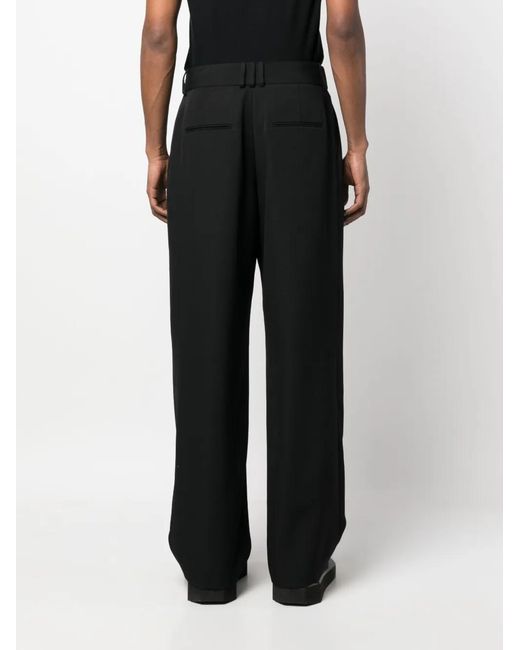 Balmain Black Wide-Leg Tailored Trousers for men