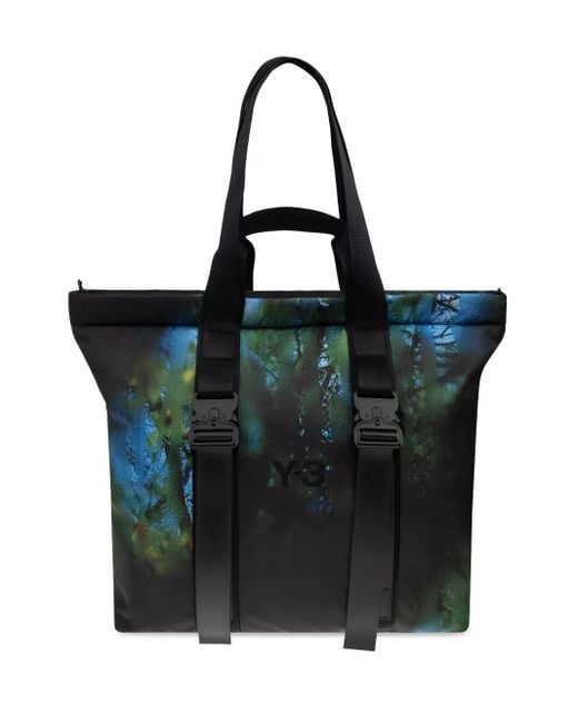 Y-3 Black Printed Shopper Bag