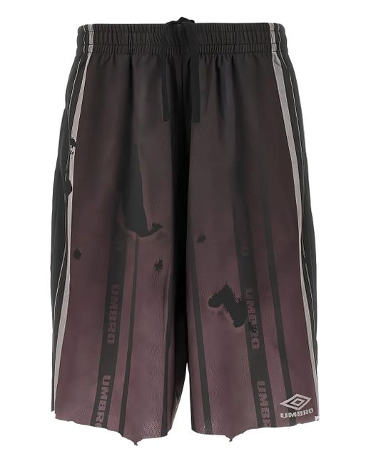 Umbro Gray Distressed Shorts for men