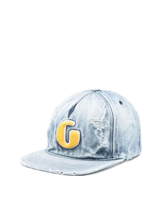 GALLERY DEPT. Blue Baseballkappe im Distressed-Look mit Logo-Applikation