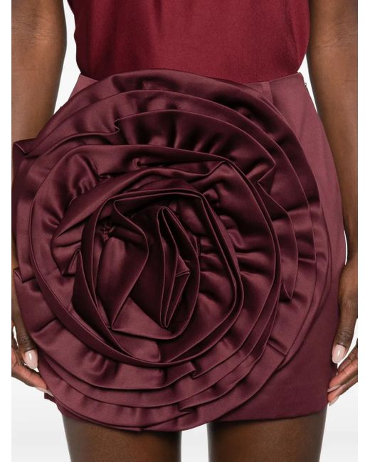 ROTATE BIRGER CHRISTENSEN Purple Flower-Embellished Mini Skirt