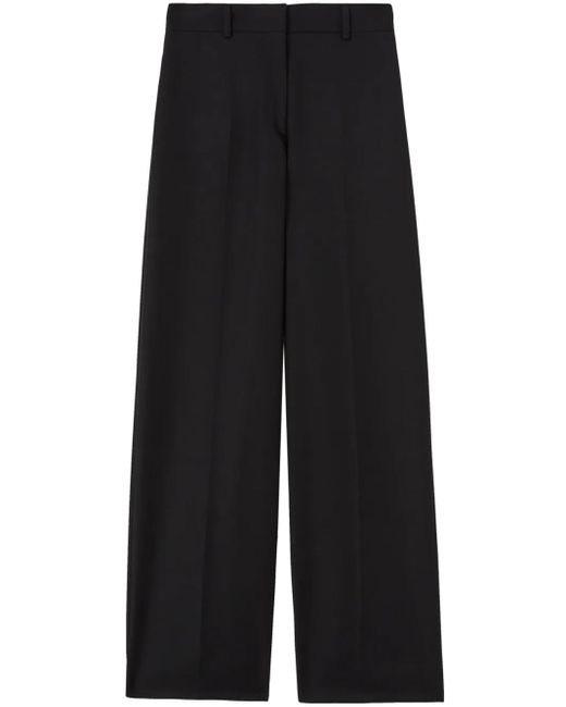 Palm Angels Black Wool Blend Trousers