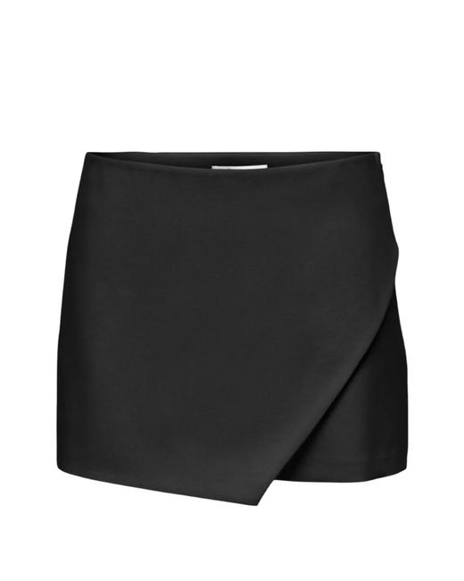 ONLY Black Wrap-Front Asymmetric Skorts