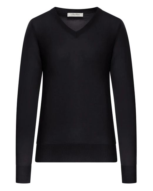 Max Mara Black Langärmeliger Pullover