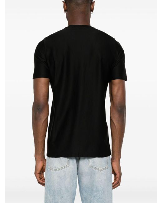 Karl Lagerfeld Black Logo-appliqué Striped T-shirt for men