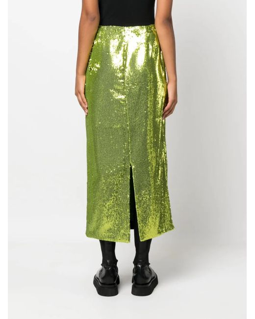 Philosophy Di Lorenzo Serafini Green Sequinned Midi Skirt