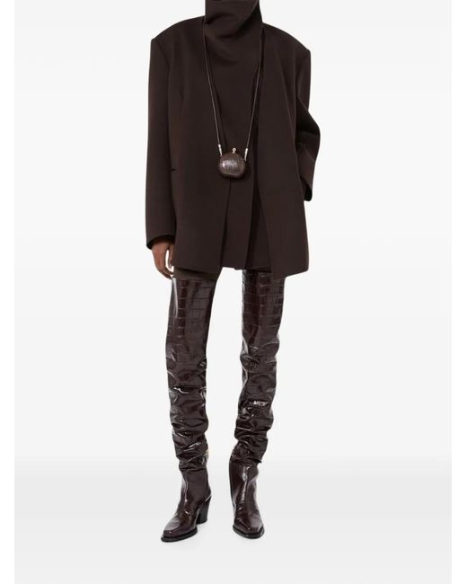 Sportmax Black High-Neck Virgin Wool Jacket