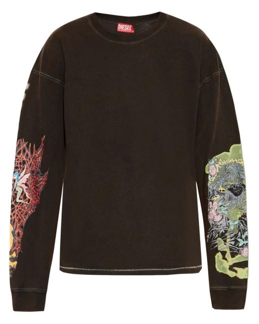 DIESEL Long Sleeve T-Shirt T-Boxt-Ls-R4 in Black for Men | Lyst