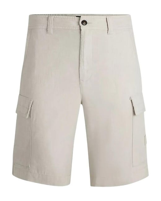 HUGO Gray Sisla Cargo Shorts for men