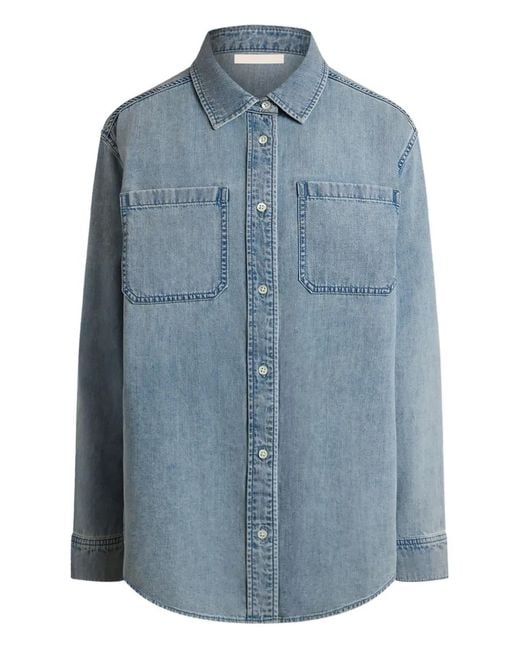 12 STOREEZ Blue Denim Pocket Shirt