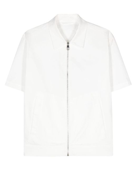 Neil Barrett Bomber Harrington zip-up shirt in White für Herren