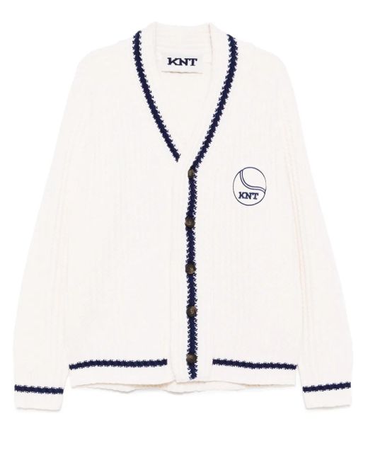 Kiton Natural Logo Patched Cardigan for men