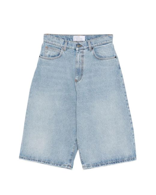 GIUSEPPE DI MORABITO Blue Wide-Leg Shorts
