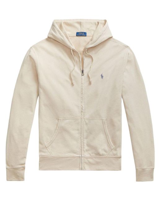 Polo Ralph Lauren White Polo Pony Zip-up Cotton Hoodie for men