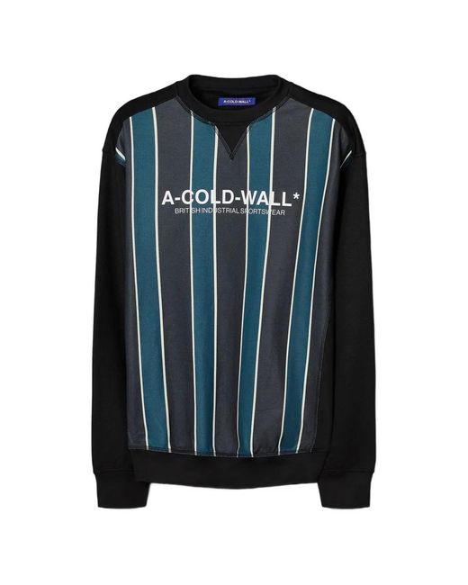 A_COLD_WALL* Blue Striped Logo-Print Sweater for men