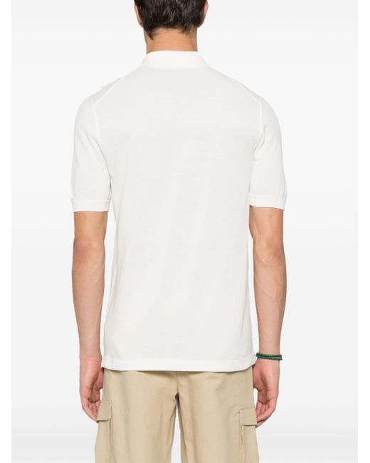 Zegna White Piqué Cotton Polo Shirt for men
