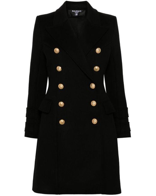 Balmain Black Military-style Coat
