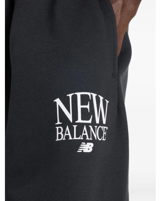 New Balance Black Drawstring Logo Track Pants for men