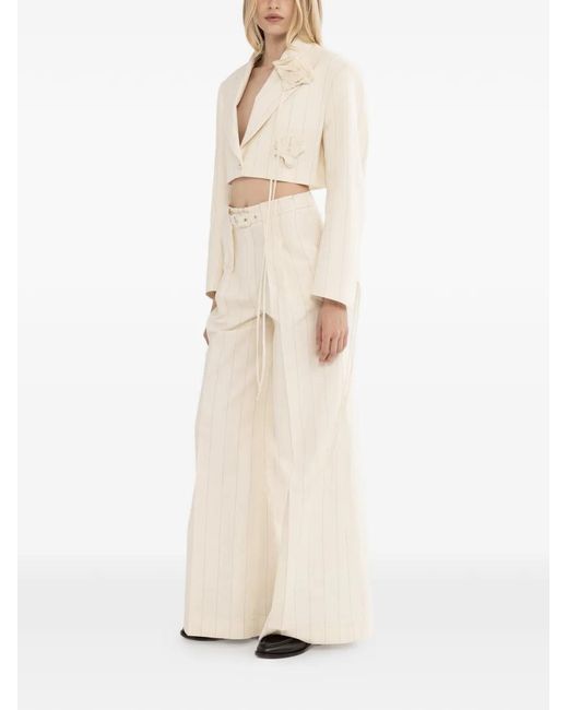 Nissa Natural Striped Cropped Jacket