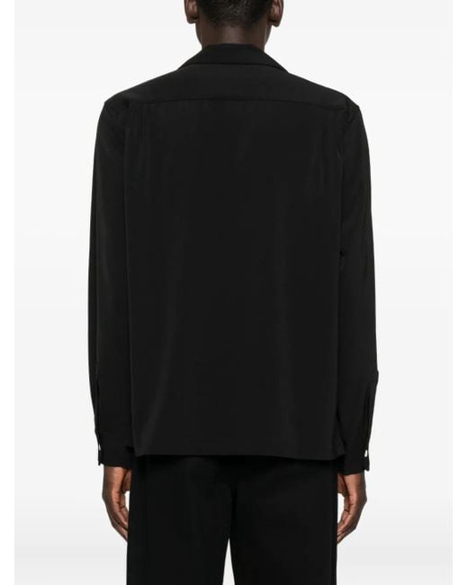 Second/Layer Black Double-Pocket Shirt for men