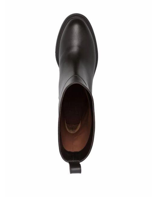 L'Autre Chose Black Ankle Leather Boots for men